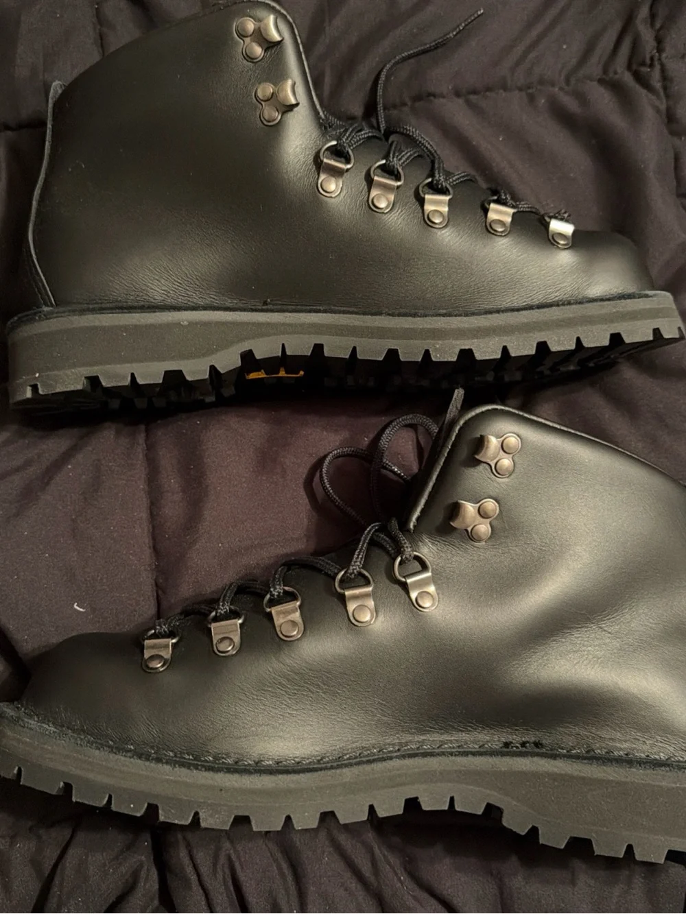 Danner Black Leather Lace-Up Hiking Boots